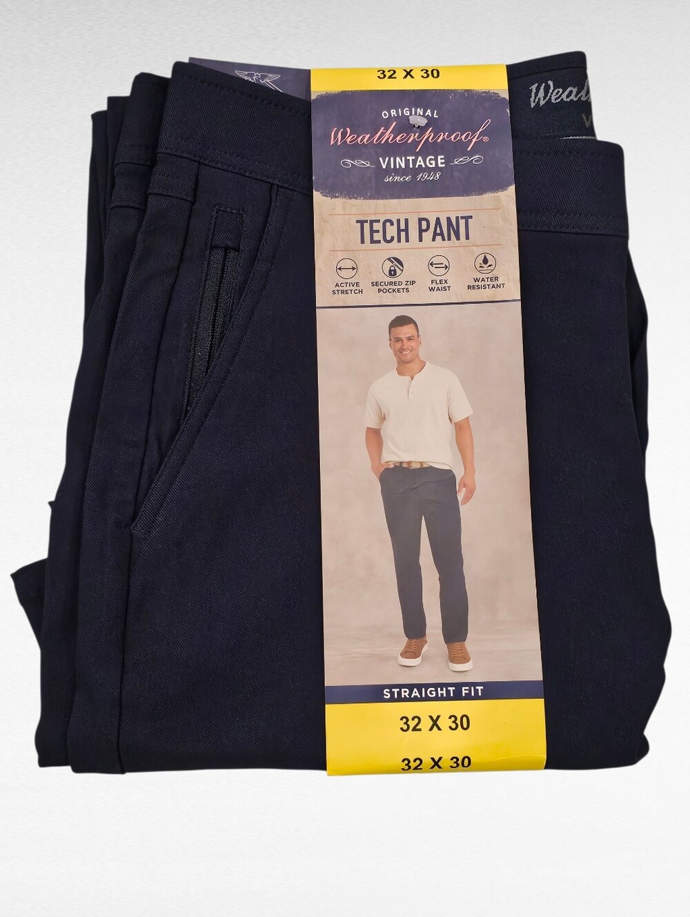 Original Weatherproof Vintage Straight Fit Tech Pants Blue 32 x 30